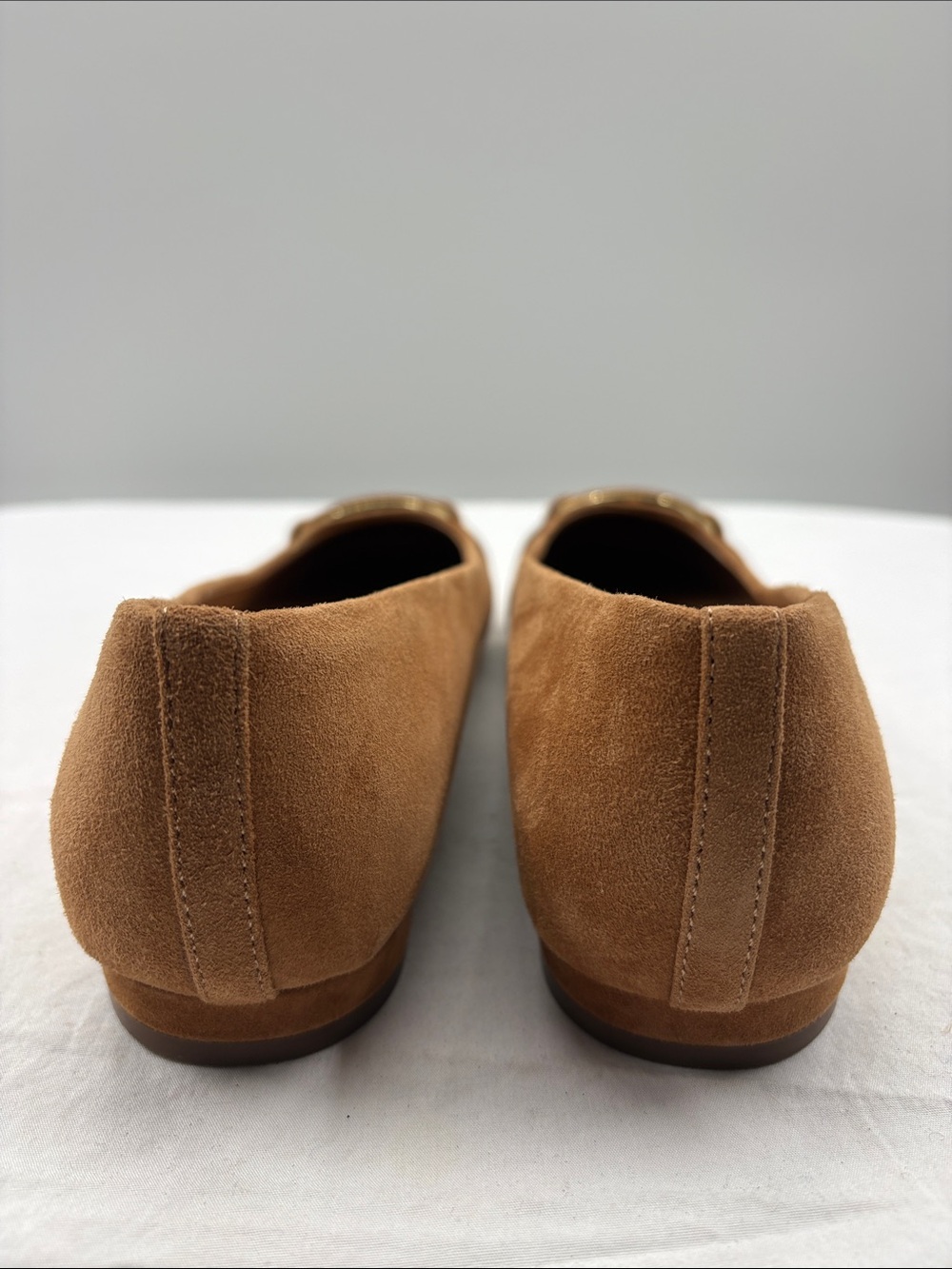 Talbots Havana Tan Madison Buckle Suede Ballet Flats. 8M. NWT. $139! - Picture 9 of 13